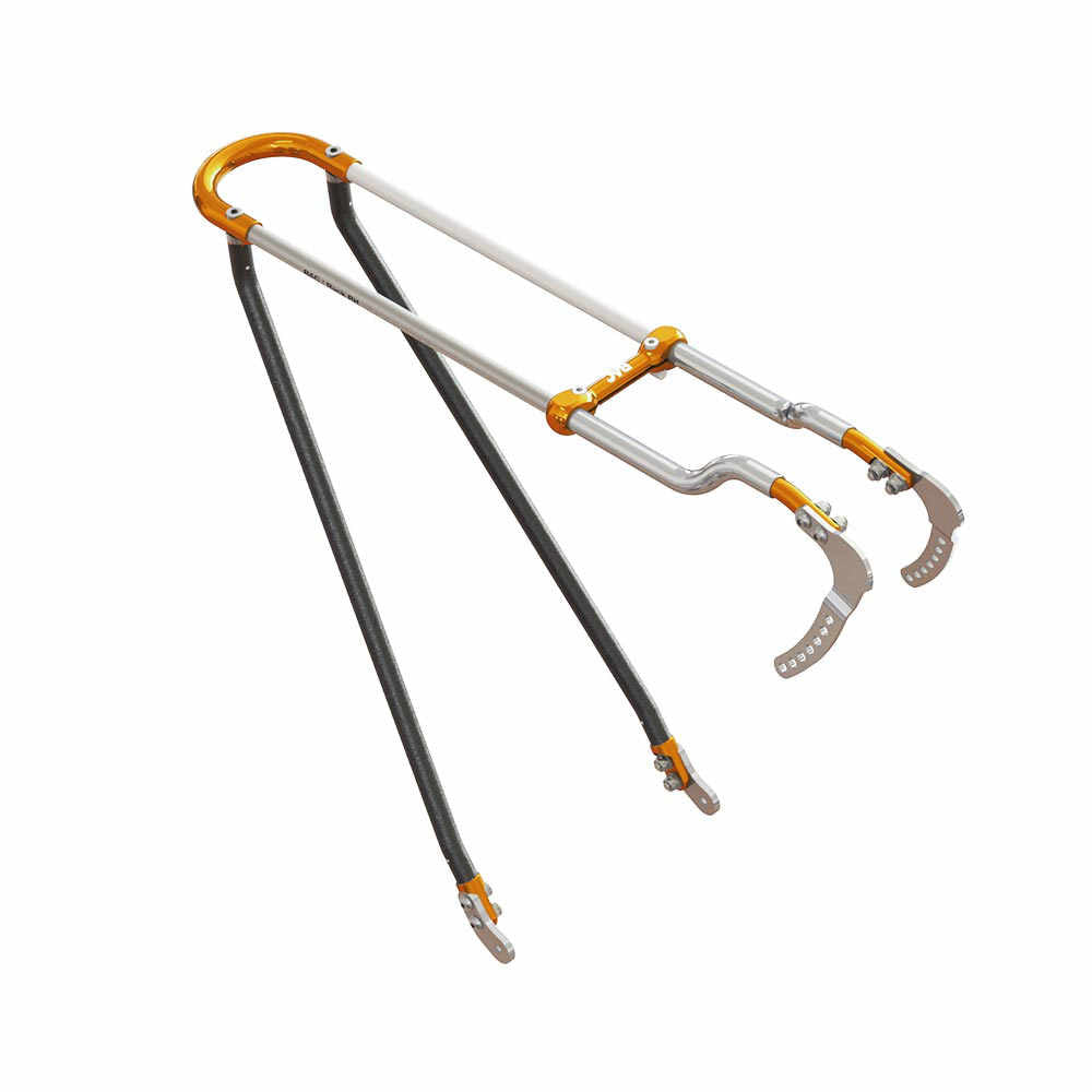Portapacchi inox alluminio arancione e nero
