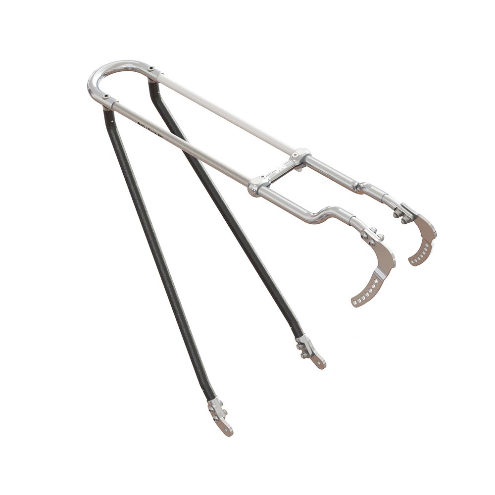 Portapacchi inox alluminio argento e nero